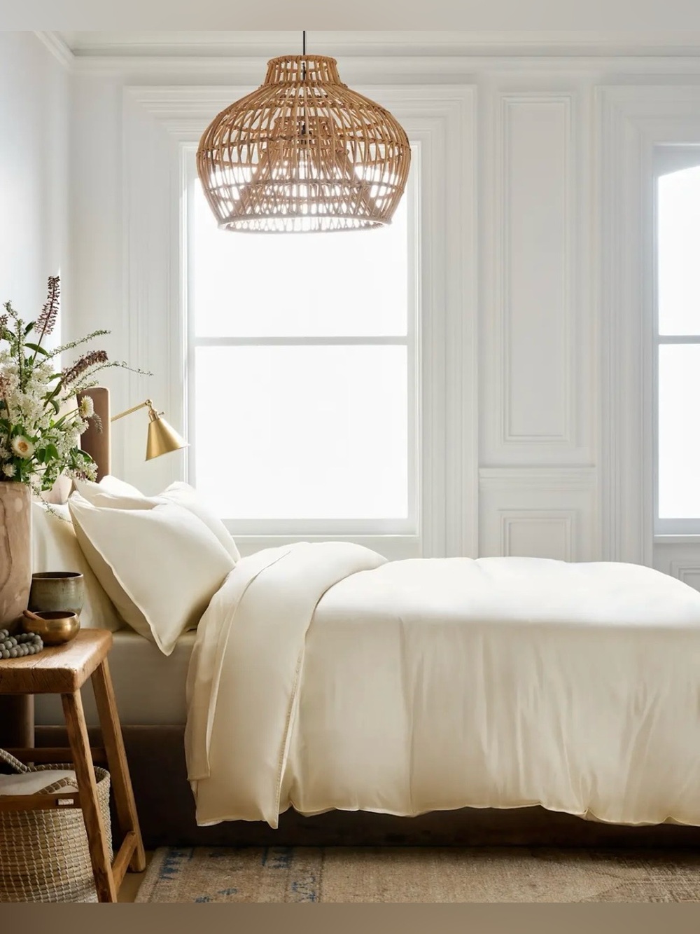 Quince Organic Bamboo Duvet Cover Ivory King Cal King So Lovely! NWT